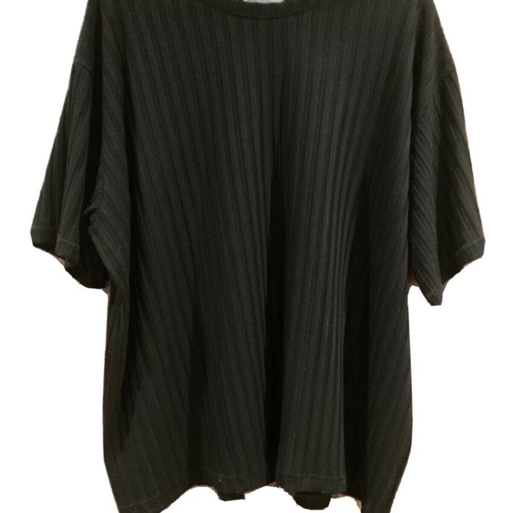 Good American Ribbed Boyfriend Tee Black Size 5/6 (2XL/3XL) Excellent Condition
